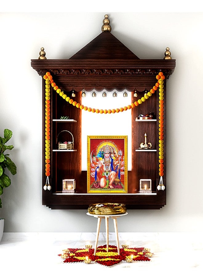ZIG-ZAG zig zag Lord Panchmukhi Hanuman Ji Photo Frame For Wall / Table / Pooja Room ( 7x9 inches, Acrylic Glass) Golden, Rectangular - Image 2